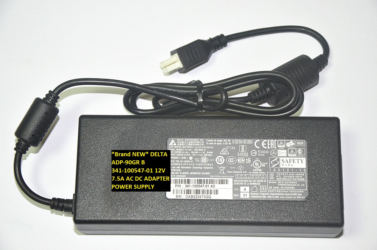 *Brand NEW*12V 7.5A DELTA 341-100547-01 ADP-90GR B AC DC ADAPTER POWER SUPPLY